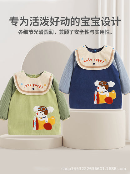 Axi Heyue Boys' Long-Sleeved Waterproof Smock Infant Baby Eating Bib Boy Outer Wear Anti-Dirty Protective Apron - image 2