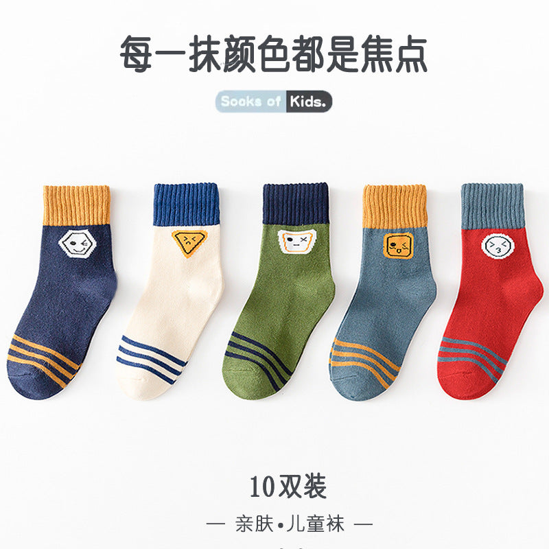 [Hot Style] Cross-Border Boys' Socks Spring and Autumn Sports Cartoon Mid-Tube Socks Baby Boys Students Middle and Large Children Autumn and Winter - image 2