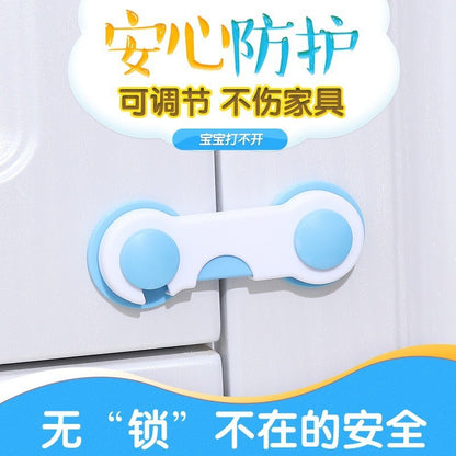 Baby Anti-Opening Lock Buckle Household Wardrobe Safety Buckle Plastic Fixed Seal Drawer Buckle Punch-Free Safety Lock - image 4