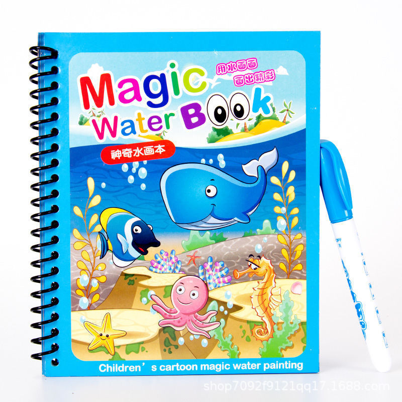 Cross-Border Magical Water Painting Book, Water Coloring Drawing, Repeated Doodling Book, Baby Educational Toy for Boys and Girls, Kindergarten Toy - image 5