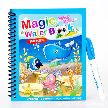 Cross-Border Magical Water Painting Book, Water Coloring Drawing, Repeated Doodling Book, Baby Educational Toy for Boys and Girls, Kindergarten Toy - image 5