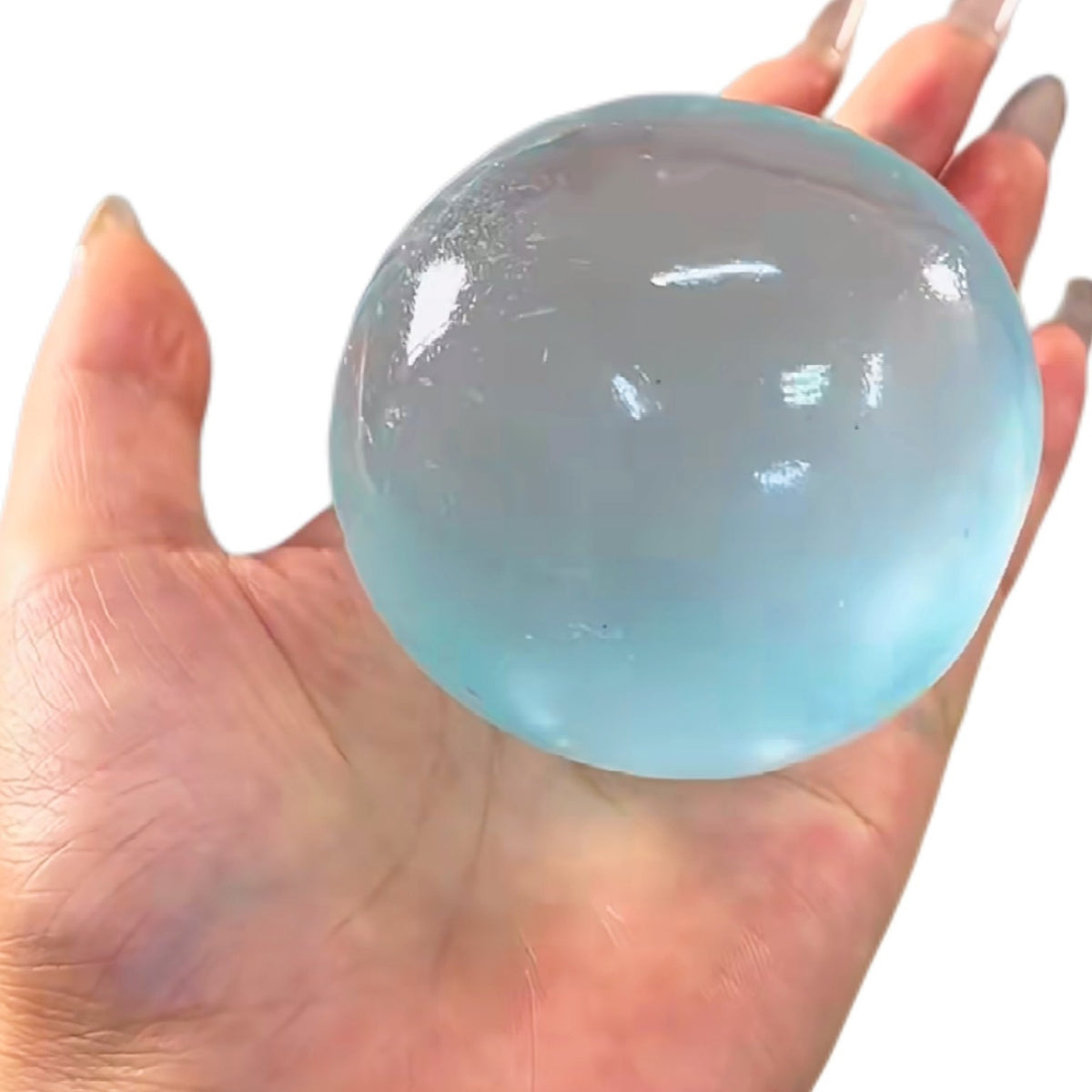 Xiaohongshu Same Style Sea Salt Blue Handmade Squishy Ball, Moldable Coconut Oil Squishy, High-Value Internet Celebrity Stress Relief Toy - image 5