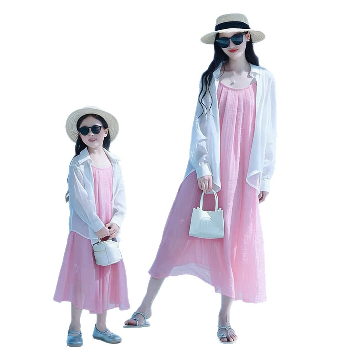 Parent-Child Clothing Summer Hainan Sanya Yunnan Seaside Vacation Dopamine Mother-Daughter Clothing Loose Beach Chiffon Dress - image 5