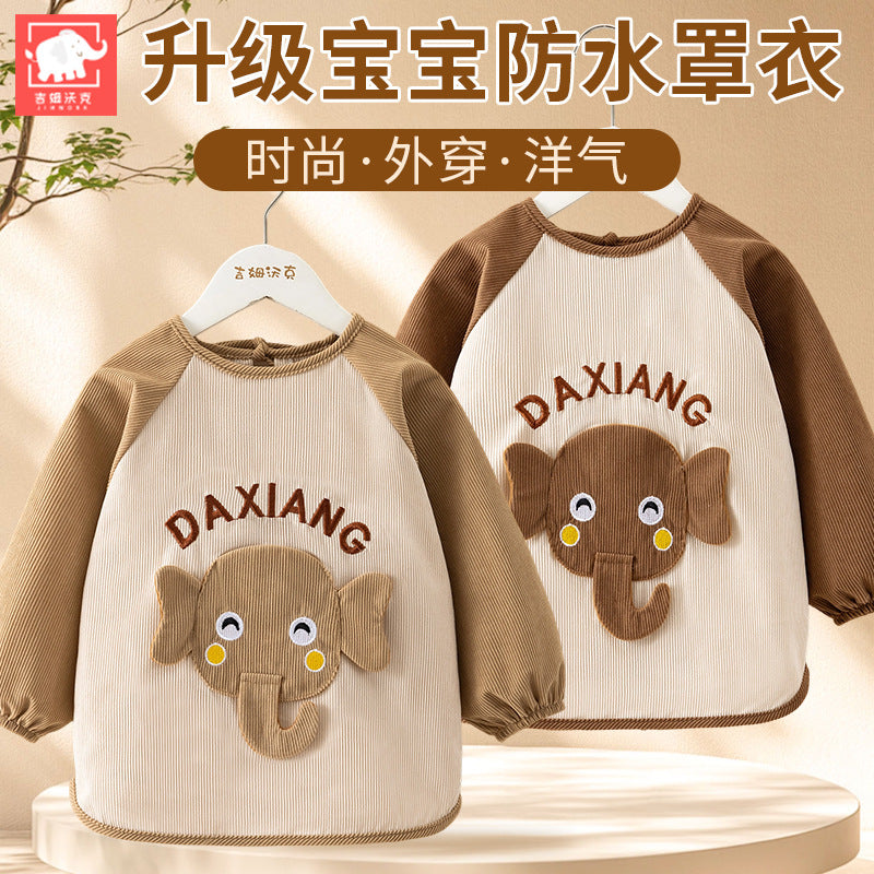 Children's Smock Baby Reverse Dressing Waterproof Anti-Dirty Smock Protective Clothing for Girls and Boys Autumn and Winter Long-Sleeved Cute Smock - image 2