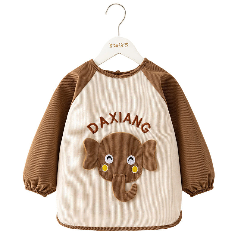 Children's Smock Baby Reverse Dressing Waterproof Anti-Dirty Smock Protective Clothing for Girls and Boys Autumn and Winter Long-Sleeved Cute Smock - image 5