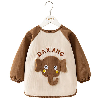 Children's Smock Baby Reverse Dressing Waterproof Anti-Dirty Smock Protective Clothing for Girls and Boys Autumn and Winter Long-Sleeved Cute Smock - image 5