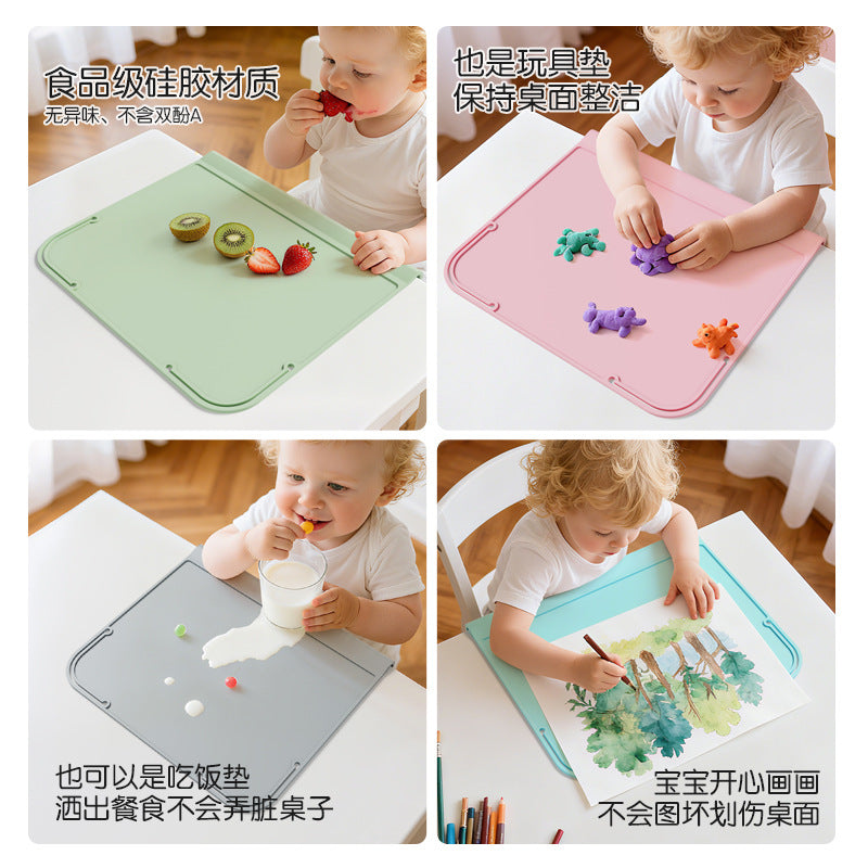 Cross-Border Silicone Placemats, Insulated Table Mats, Non-Slip, Anti-Dirty Baby Snack Mats, Children's Tableware Mats, Easy to Clean - image 3