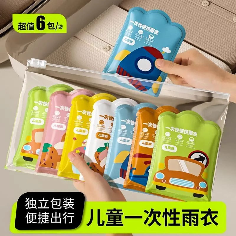 Children's Disposable Raincoat Card Portable Waterproof Baby Adult Poncho Thickeneded Primary School Student Pocket Raincoat - image 3