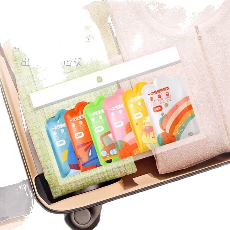 Children's Disposable Raincoat Card Portable Waterproof Baby Adult Poncho Thickeneded Primary School Student Pocket Raincoat - image 5