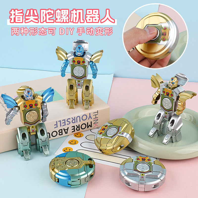 Gyro Transforming Robot Stress Relief Finger Spinner Decompression Rotating Mechanical Small Toy Wholesale for Street Vendors - image 1