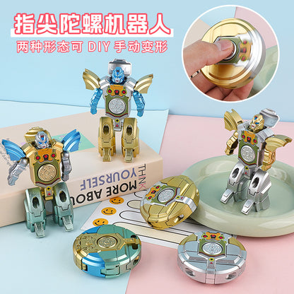 Gyro Transforming Robot Stress Relief Finger Spinner Decompression Rotating Mechanical Small Toy Wholesale for Street Vendors - image 1