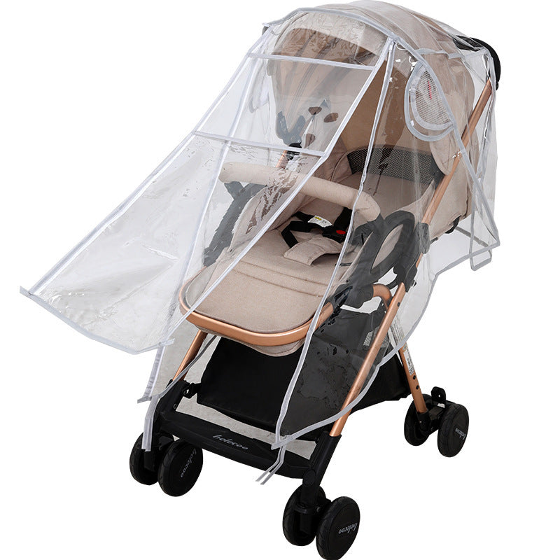 Cross-Border Stroller Rain Cover, Baby Stroller Rainproof and Windproof Cover, High View Protective Raincoat - image 5