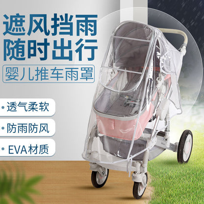 Stroller Rain Cover Eva Stroller Warm and Cold-Proof Cover Baby Stroller Rainproof Poncho Dustproof Raincoat Stroller Adapted to Umbrella Stroller - image 1