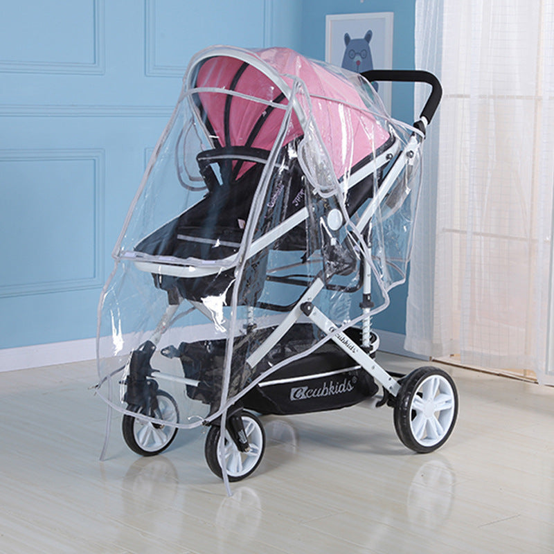 Stroller Rain Cover Eva Stroller Warm and Cold-Proof Cover Baby Stroller Rainproof Poncho Dustproof Raincoat Stroller Adapted to Umbrella Stroller - image 2