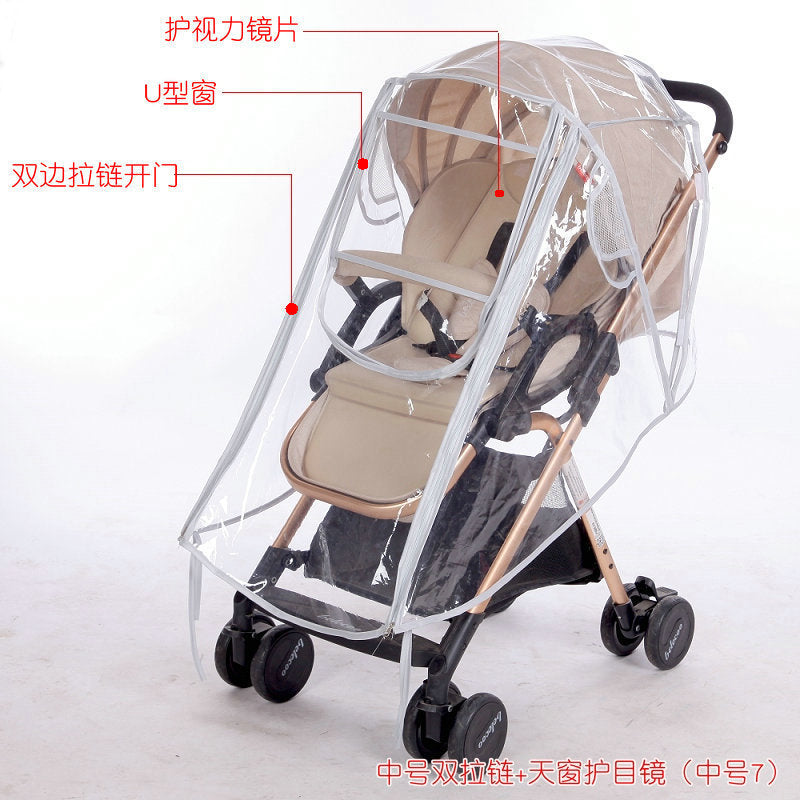 Stroller Rain Cover Eva Stroller Warm and Cold-Proof Cover Baby Stroller Rainproof Poncho Dustproof Raincoat Stroller Adapted to Umbrella Stroller - image 3