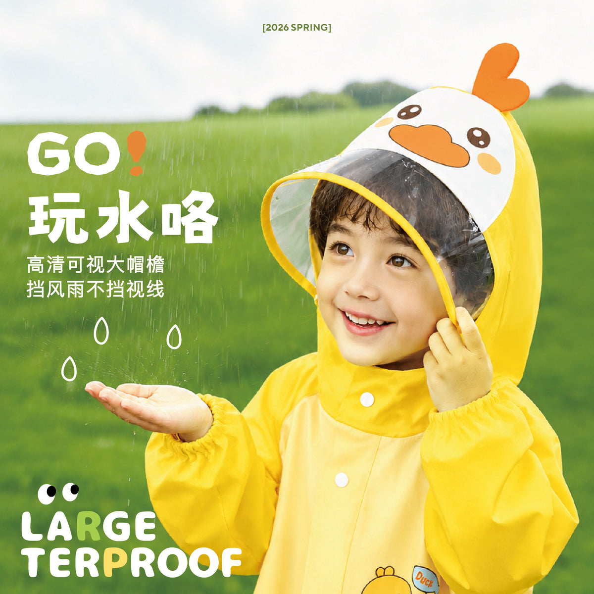 Children's Raincoat for Girls and Boys, Baby Backpack, Girls' Rainwear, Kindergarten Rain Poncho, Kids' Cartoon Raincoat - image 3