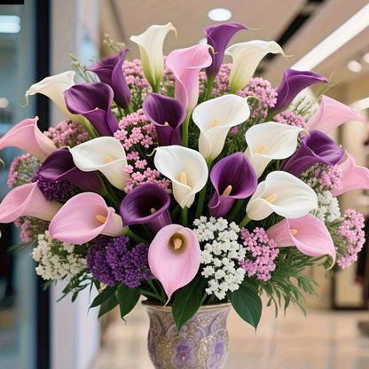 Mixed and Matched Calla Lily and Baby's Breath Artificial Flower Arrangements, Popular on Domestic and Cross-Border Platforms, Direct Source of Realistic Artifi - image 2