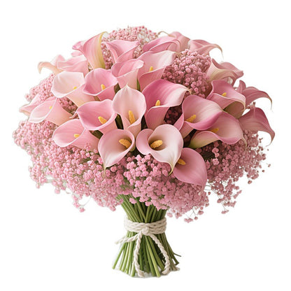 Mixed and Matched Calla Lily and Baby's Breath Artificial Flower Arrangements, Popular on Domestic and Cross-Border Platforms, Direct Source of Realistic Artifi - image 5