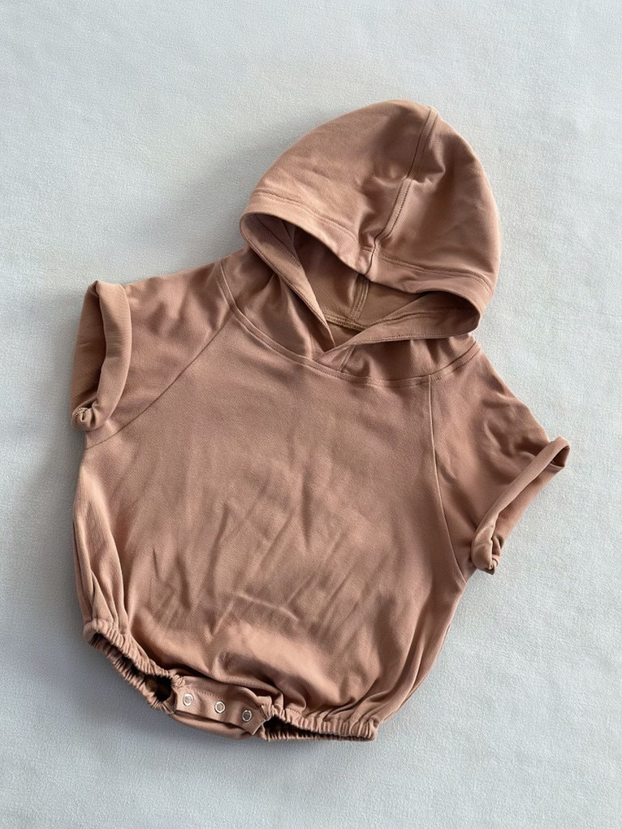 Baby Cute Candy-colored Hooded Cotton Romper