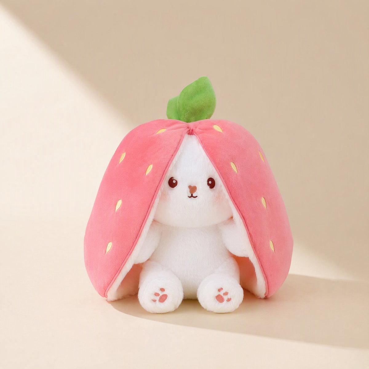 Rabbit plush doll with strawberry design - view 2