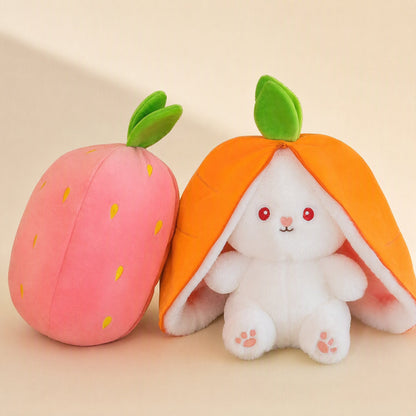 Rabbit plush doll with strawberry design - view 3