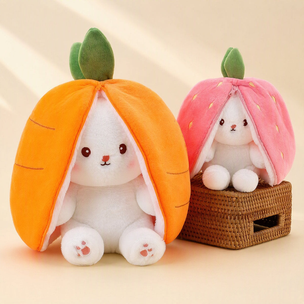 Rabbit plush doll with strawberry design - view 4