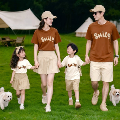 Trendy Street Style 2025 Summer Parent-Child Outfits High-End Mother-Son Mother-Daughter Baby Family Set Short Sleeve for Three or Four Members - image 4