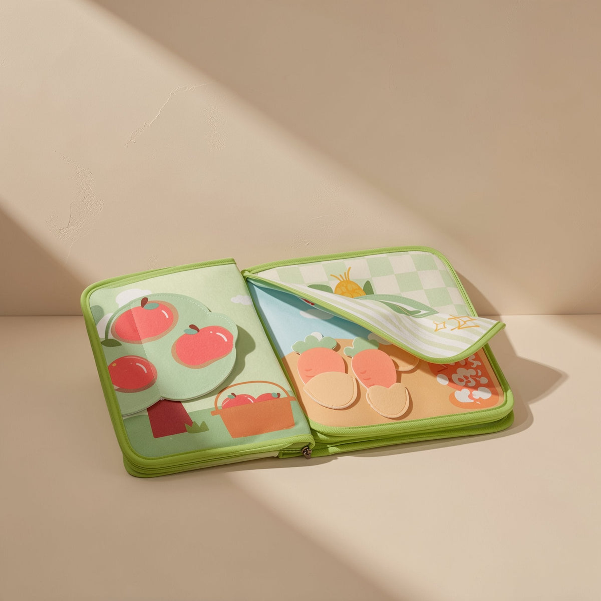 Washable cloth quiet books for early education with animal, baby’s day, fruits and vegetables, and ocean themes - view 5