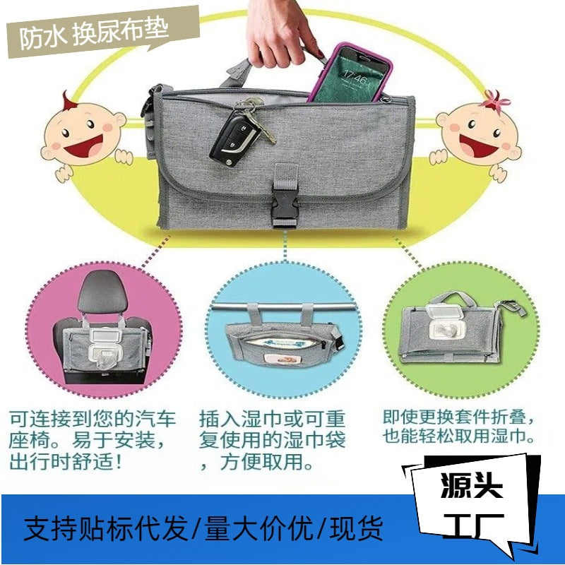 Baby Diaper Changing Pad Portable Outing Baby Diaper Changing Pad Bag Stroller Hanging Newborn Diaper - image 1