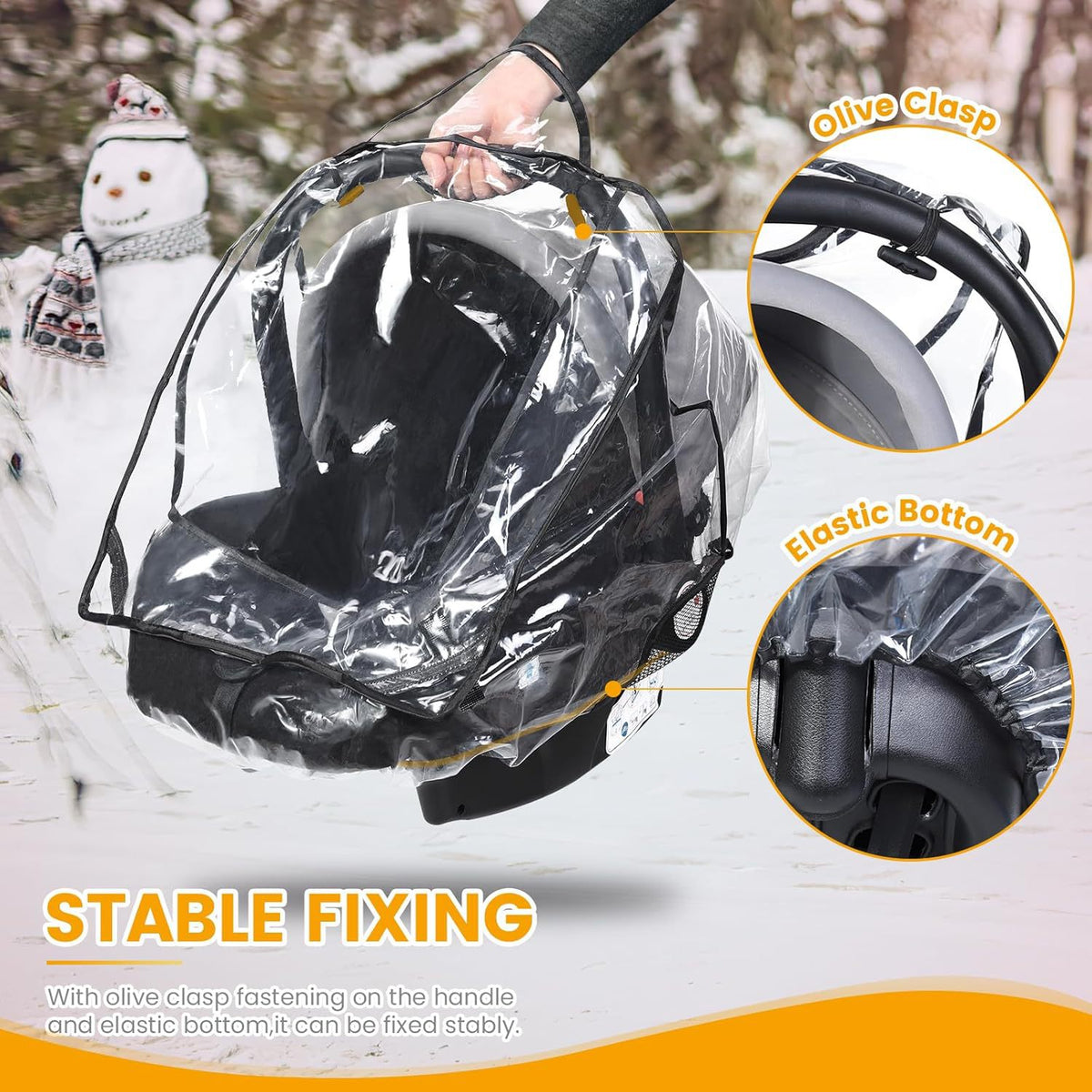 New Style Basket Rain Cover Manufacturer Direct Sales Baby Stroller Rain Cover Basket Raincoat Wholesale Windproof Dustproof Odorless Rain Cover - image 3