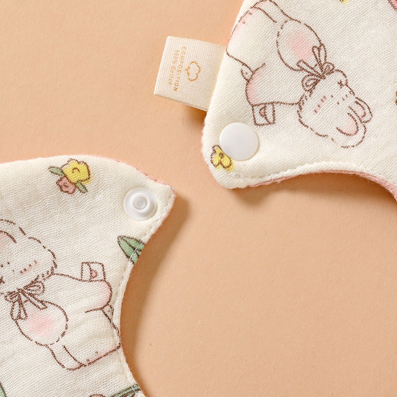 Double-Sided Baby Saliva Towel Pure Cotton Waterproof Bib Gauze Soft Baby Newborn Anti-Vomiting Petal Bib - image 4