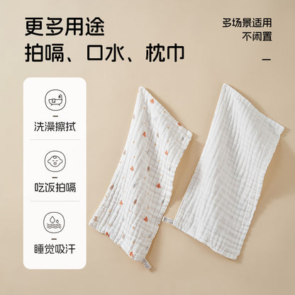 Soft Towel Face Towel Six-Layer Pure Cotton Gauze Newborn Baby Square Towel Gauze Saliva Towel Kindergarten Small Towel - image 2