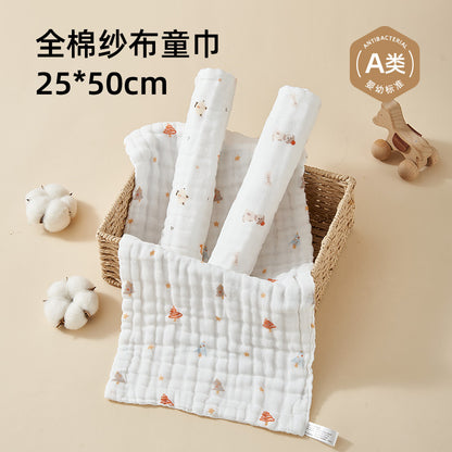 Soft Towel Face Towel Six-Layer Pure Cotton Gauze Newborn Baby Square Towel Gauze Saliva Towel Kindergarten Small Towel - image 3
