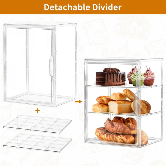 Bread Storage Box, Transparent Acrylic Display Stand, Snack and Dessert Display Cabinet, Cake Box, Blind Box, Baby Bottle Display Box - image 2