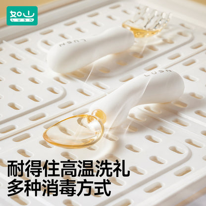 Rushan Baby Spoon Learns to Eat and Trains Silicone Fork and Spoon Newborn Baby to Eat Independently Ppsu Complementary Food Spoon - image 5