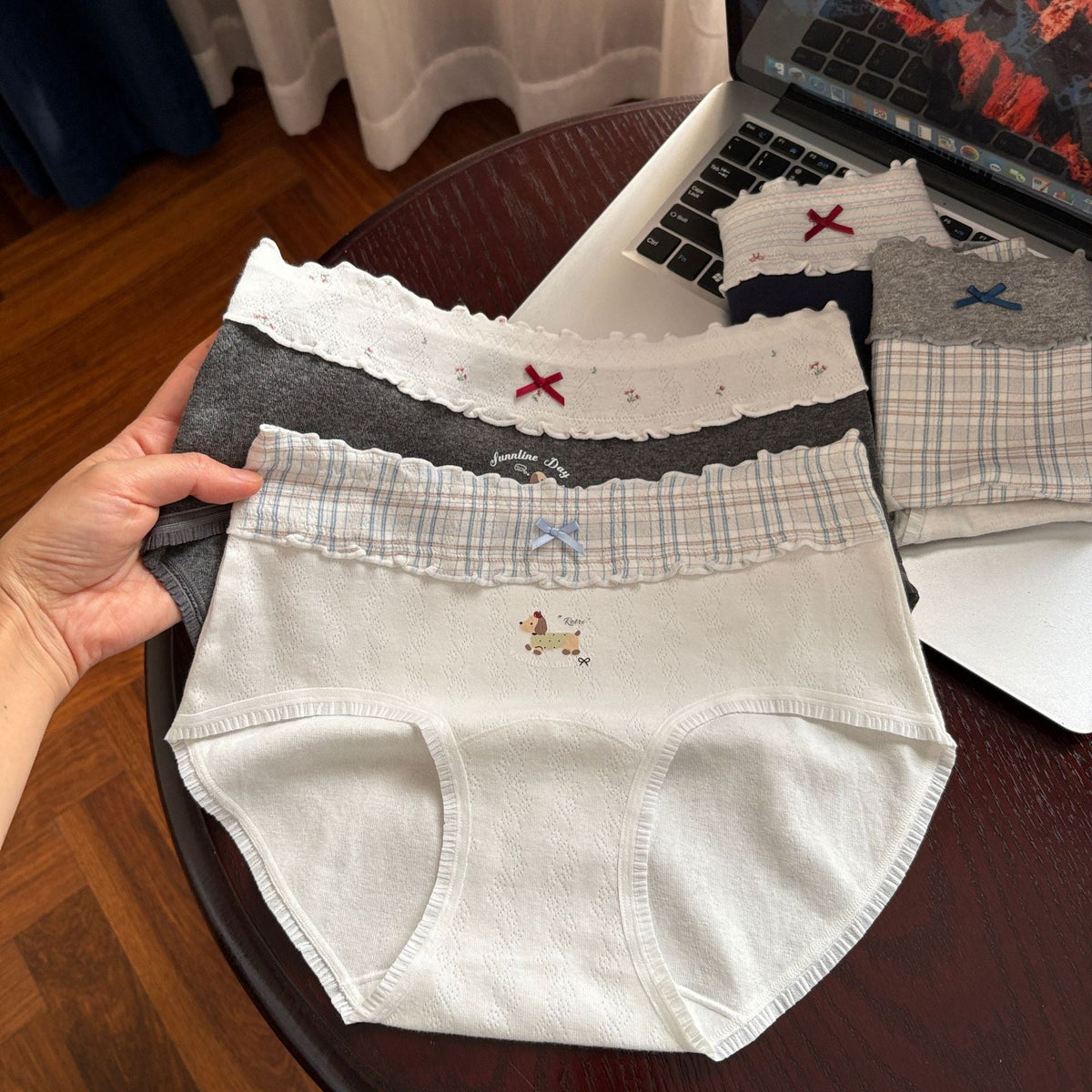 6199 Focuses on Cream Puff-Like Dachshund Dog Cute Contrasting Color Sweet and Fresh Baby Cotton Pure Cotton Girl Underwear - image 2