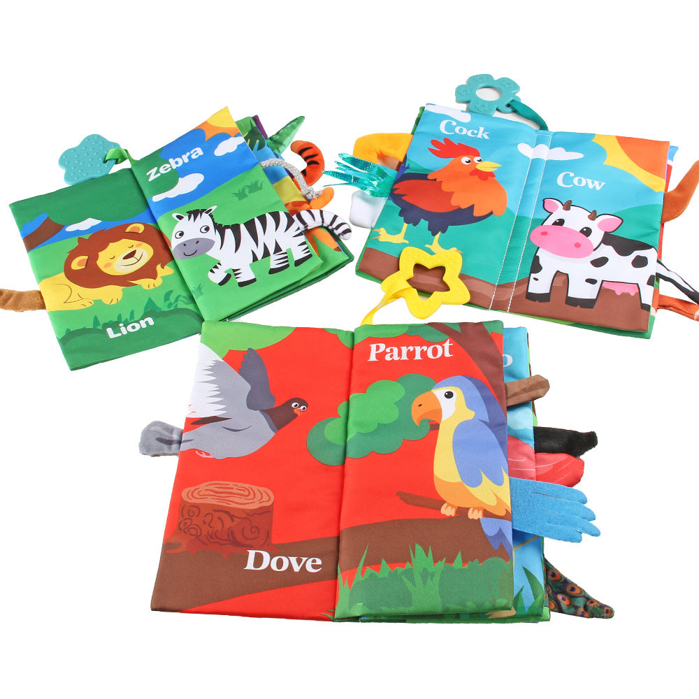 Source Factory 0-3 Years Old Baby Tail Cloth Book Tear-Resistant Baby Cloth Book with Rattling Paper Enlightenment Book Early Education Toys - image 5