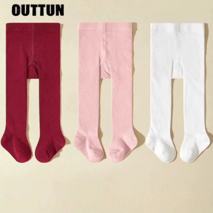 Single-Needle Polyester Cotton Flat Baby Leggings Cross-Border Solid Color Children's Pantyhose Spanish Style Cute Baby Socks - image 2