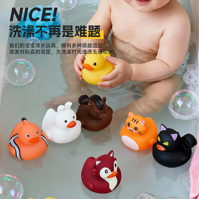 Cross-Border Squeeze Toy Animal Duck Water Play Toy Little Duck Vinyl Bath Toy Children's Baby Sound-Making Little Yellow Duck - image 2