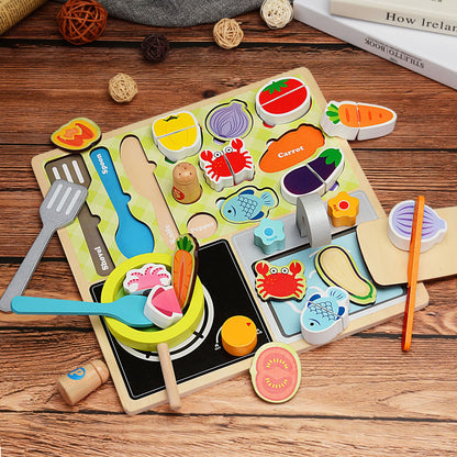 Simulated Cooking Play House Toys Geometric Shape Matching Game Puzzle Early Education Kindergarten Baby Fine Movements - image 1