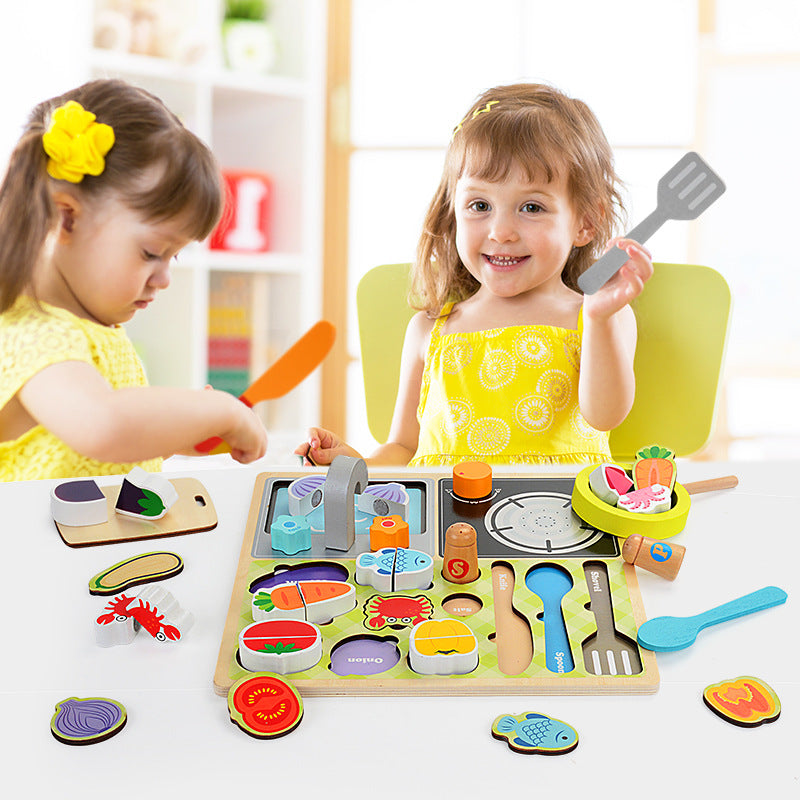 Simulated Cooking Play House Toys Geometric Shape Matching Game Puzzle Early Education Kindergarten Baby Fine Movements - image 3