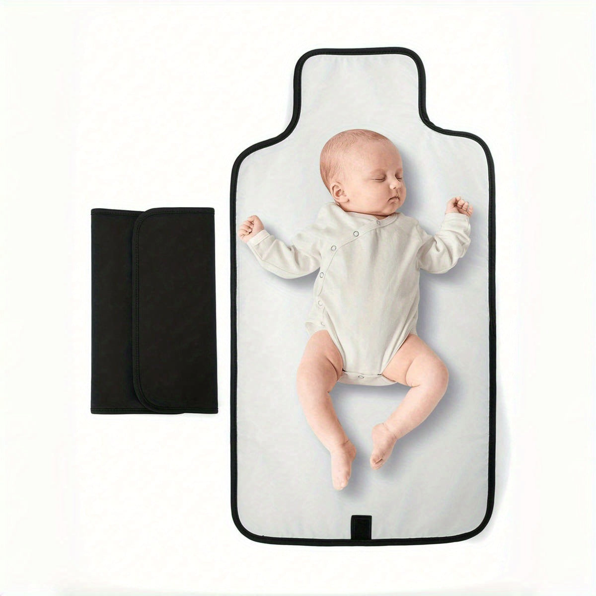 Portable Baby Changing Pad Plaid Diaper Changing Pad with Wet Wipes Pocket and Easy to Clean - image 4