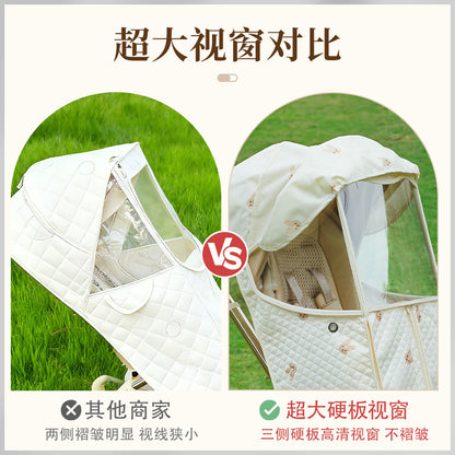 Maruya T6 Baby Walking Artifact Windproof Cover Winter Windproof Autumn and Winter Baby Walking Warm Baby Winter Universal Stroller Rain Cover - image 4