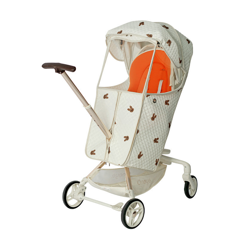 Maruya T6 Baby Walking Artifact Windproof Cover Winter Windproof Autumn and Winter Baby Walking Warm Baby Winter Universal Stroller Rain Cover - image 5