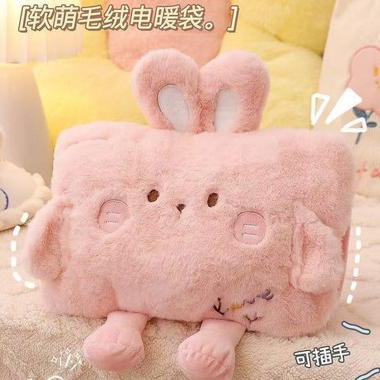 National Standard Hot Water Bottle Explosion-Proof Removable Plush Hot Water Bottle Winter Cartoon Hand Warmer Baby Warmer Factory Direct Supply - image 2
