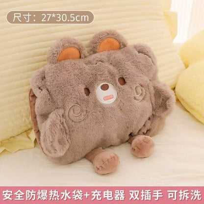 National Standard Hot Water Bottle Explosion-Proof Removable Plush Hot Water Bottle Winter Cartoon Hand Warmer Baby Warmer Factory Direct Supply - image 4