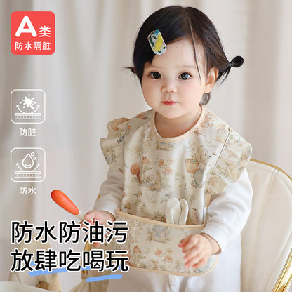 Baby Bibs, Baby Food Supplements, Waterproof and Anti-Dirty Kidsren's Rice Pockets, Sleeveless Reverse Dressing [Ready Stock Wholesale] - image 1