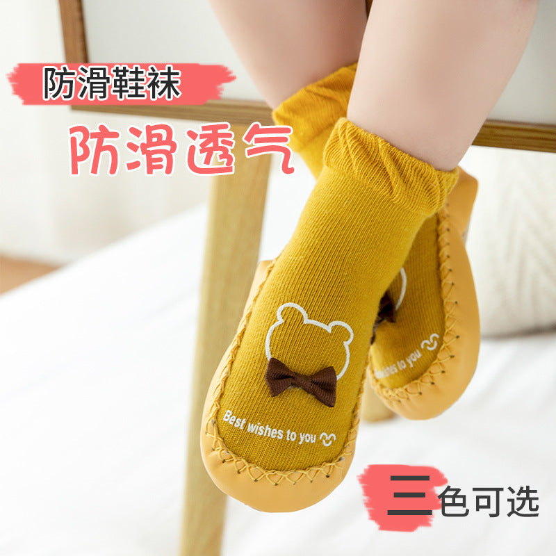 Spring and Autumn New Baby Cartoon Baby Toddler Shoes and Socks Mid-Tube Anti-Slip Soft Sole Shoes Children's Floor Socks 0-1-3 Years Old - image 2