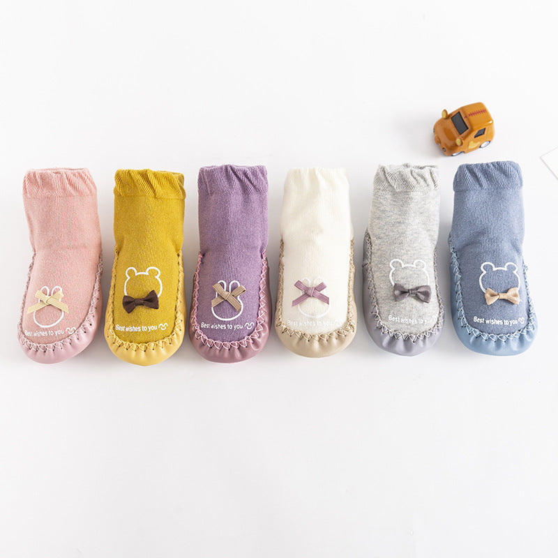 Spring and Autumn New Baby Cartoon Baby Toddler Shoes and Socks Mid-Tube Anti-Slip Soft Sole Shoes Children's Floor Socks 0-1-3 Years Old - image 3