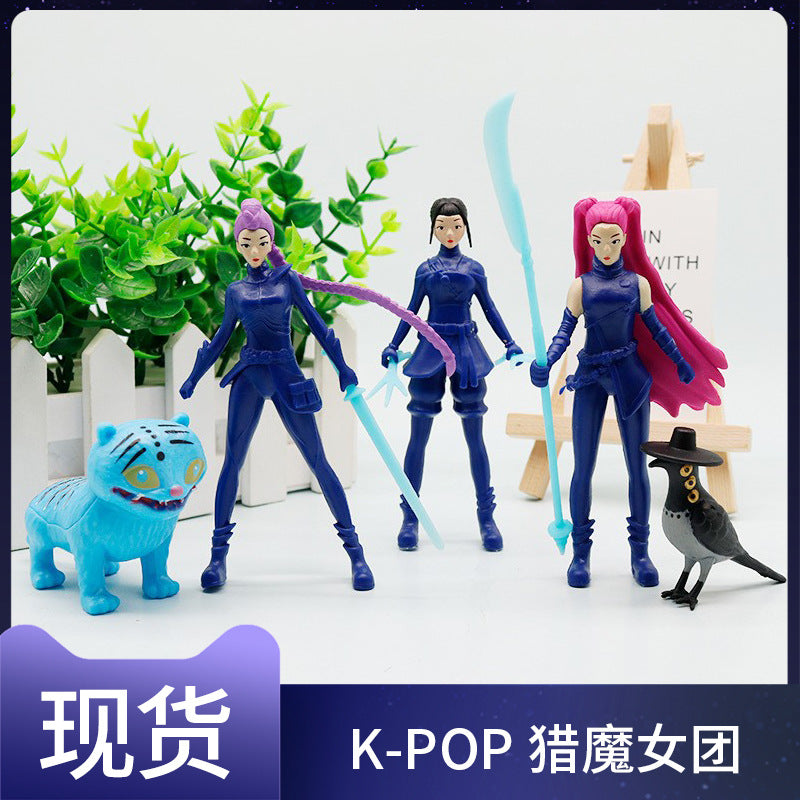 Cross-Border K-Pop Korean Wave 2-4.5inch Hunter Girl Group Star Figures Game Peripheral Trendy Toy Doll Ornament Model - image 1